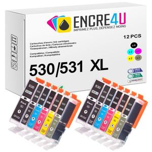 Pack De 18 Cartouches D'encre Compatibles Canon PGI-530 CLI-531 - Pour PIXMA TS8750 Etc., Neuf