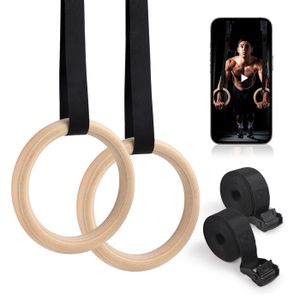 awegym Anneaux de gymnastique avec sangles réglables, anneaux olympiques de 2,8 cm, anneaux de gymnastique