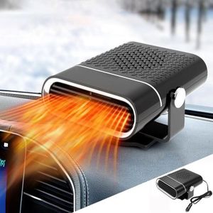 Désembueur Chauffage Voiture 150W 12V - 2 En 1 Dégivreur Portable Pivotant 360° - Chauffage Rapide Pare-Brise