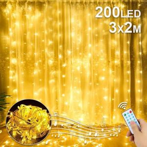 Guirlande rideau lumineuse 2 3 m telecommande - Cdiscount
