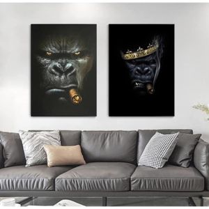 TABLEAU - TOILE Image sur Toile Animal Pictures Art Black King Gor
