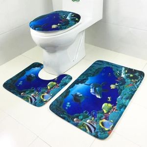 Conch de Plage MagiDeal 3pcs Ensamble Tapis Antid/érapant Salle de Bain Housse de Toilette