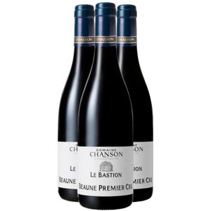 VIN ROUGE Beaune 1er cru Le Bastion Rouge 2020 - Lot de 3x75cl - Chanson - Vin AOC Rouge de Bourgogne - Cépage Pinot Noir
