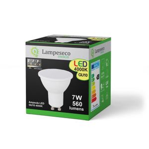 Ampoule LED, GU10, 3000K, 360Lm, 7W, noir, CRI90, dimmable, H5,8cm