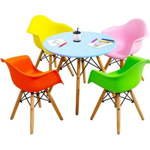 TABLE ET CHAISE GIANTEX Ensemble de Table et 4 Chaises pour Enfant