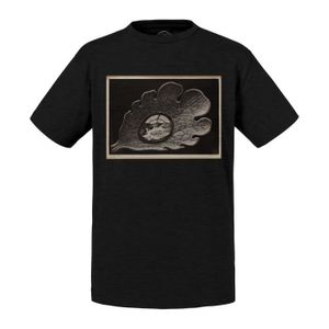 T-SHIRT T-shirt Enfant Noir Feuille Escher Dessin Litograp