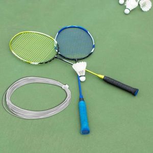 CORDAGE BADMINTON SALALIS Cordage de raquette 2 pièces durables 10m haute flexibilité ligne de corde de Badminton raquette sport cordes Rouge Blanc