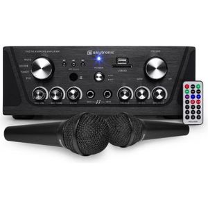 AMPLIFICATEUR HIFI Amplificateur Skytronic karaoké noir USB-SD-FM 160