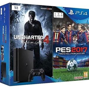 CONSOLE PS4 Console de salon - Sony - PS4 1TB Chassis D - Noir - Uncharted 4 - Pro Evolution Soccer 2017