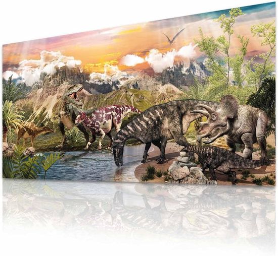 Lot 3 Affiches Dinosaure Bébé Vert – 30x40 Cm – Posters Muraux Chambre Enfant Garçon – Décoration Dino Sans Cadre