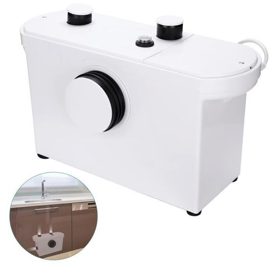 Broyeur Sanitaire Aquamatix 400W - Pompe Relevage 100L/min 6,5m Avec 3 Entrées Pour WC, Évier, Baignoire