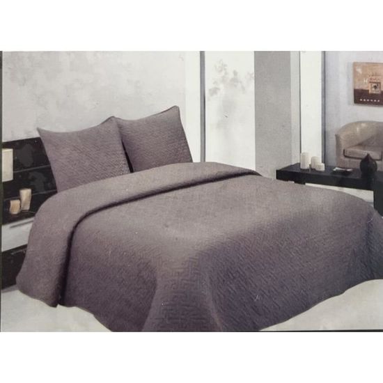 Couvre-lit Matelassé ERNZI 2 Personnes – Coton, Patchwork, Avec 2 Taies D'oreiller (230x250 Cm Ou 240x260 Cm)