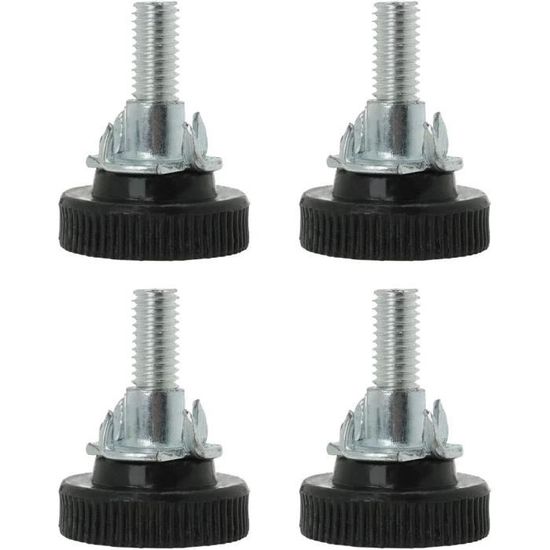 2 Embouts Bouchons Ailette PVC Pour Tube 50x30mm Avec Patin Réglable M8 | Neuf, Origine Royaume-Uni