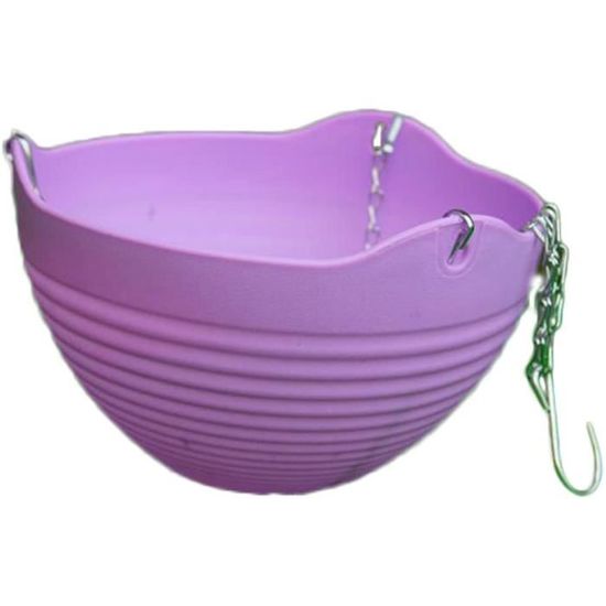 2 Pots De Fleurs Suspendus Plastique - Avec Chaîne - Pour Balcon Et Intérieur - Drainage Inclus