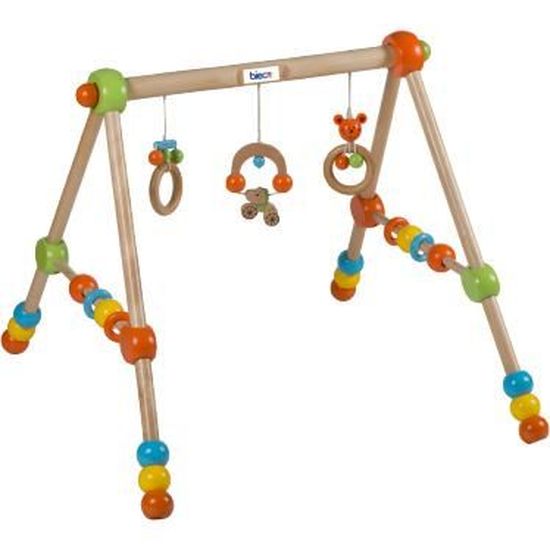 Portique En Bois Pastel Reglable Sur 3 Hauteurs Cdiscount Puericulture Eveil Bebe