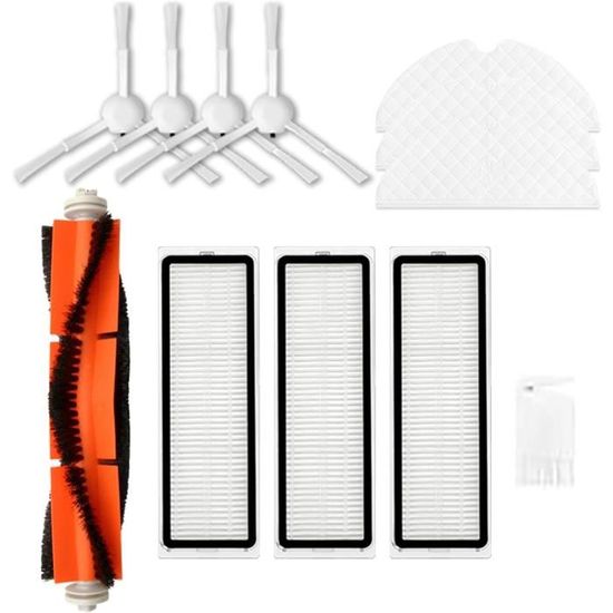 Lot de 16 pièces de rechange M2 Pro pour aspirateur robot Lefant M2 Pro/M2S Pro, 1 brosse à rouleau, 4 brosses latérales, 4 filtres HEPA avec filtres en mousse, 2 serpillères, 4