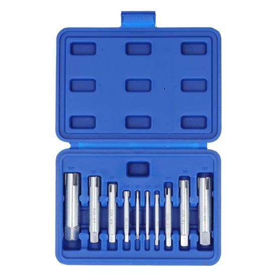 Extracteur de taraud EJ.LIFE Kit de 10 pièces en acier rapide Pour vis cassées, coincées