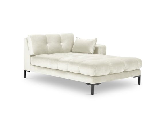 Micadoni Home - MAMAIA - Méridienne droite en tissu velours beige clair ...