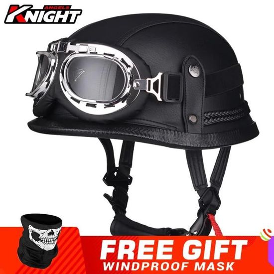 Lunette Moto Vintage Casque De Moto Ouvert Casque De Moto De Personnalitu00e9 Vintage