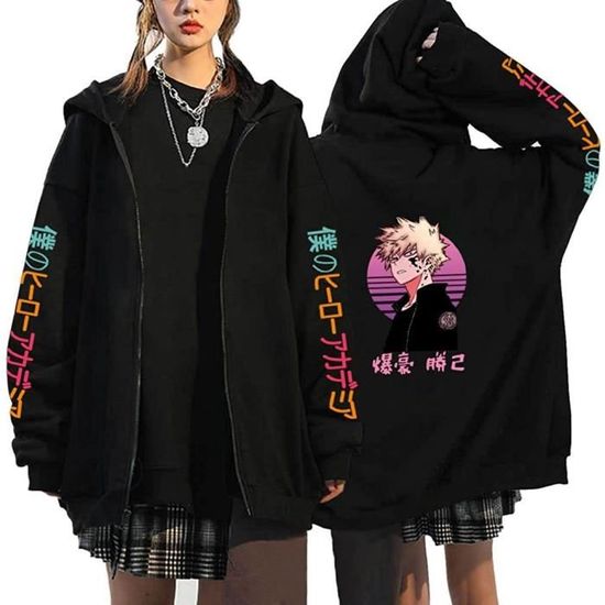My hero academia bakugou katsuki anime splice sales sleeve zipper hoodies