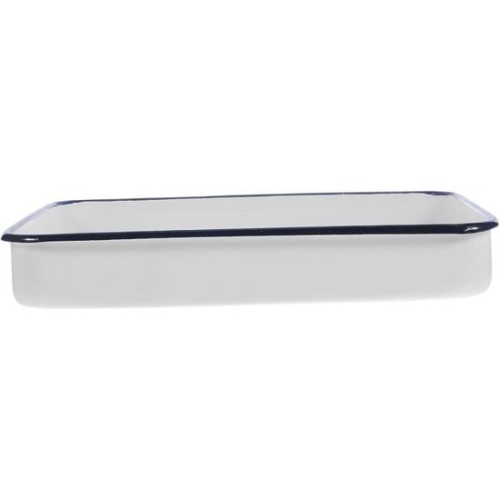Plaque De Cuisson En émail Rétro Rectangulaire – 35,5 X 25 Cm – Pour Four, Service Ou Présentation – Résiste Aux Hautes Températures