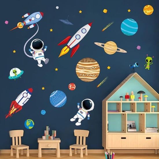 Autocollants Muraux éducatifs Pour Enfants, Motif Planète Spatiale, Crèche, Salle De Jeux, Chambre De Bébé, Salle De Classe, école