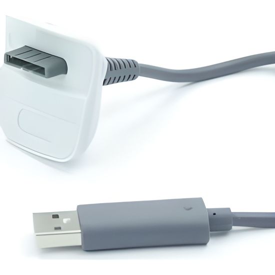 Câble USB Officiel Microsoft – Kit Play & Charge Pour Manette Xbox 360 – Noir – Occasion En Bon état