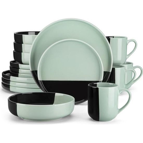 Service De Table Tendance En Porcelaine Blanche - 6 Assiettes Plates 24 Cm - 11