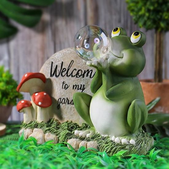 Terrarium Déco Figurine Féérique Miniature - Pixie En Méditation Avec Grenouille - Déco Jardin & Terrarium Figurine Peinte Main