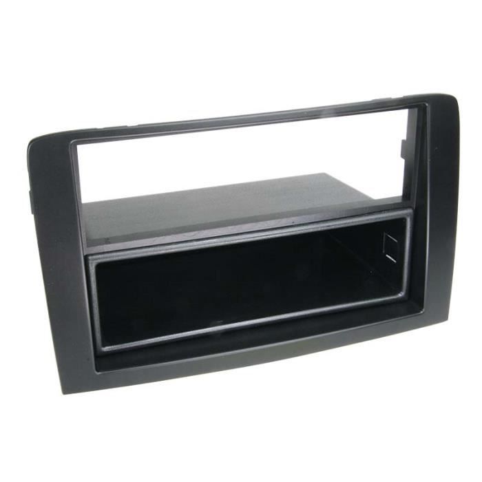 Adaptateur de façade 2-DIN avec vide poche Fiat Idea 2005 > noir