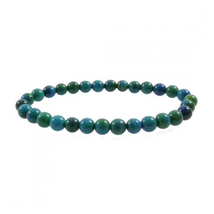 Bracelet Chrysocolle naturelle - boules 6mm Vert