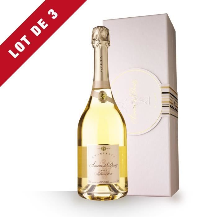 Lot de 3 - Amour de Deutz Blanc de Blancs 2009 Brut - Coffret - 3x75cl - Champagne