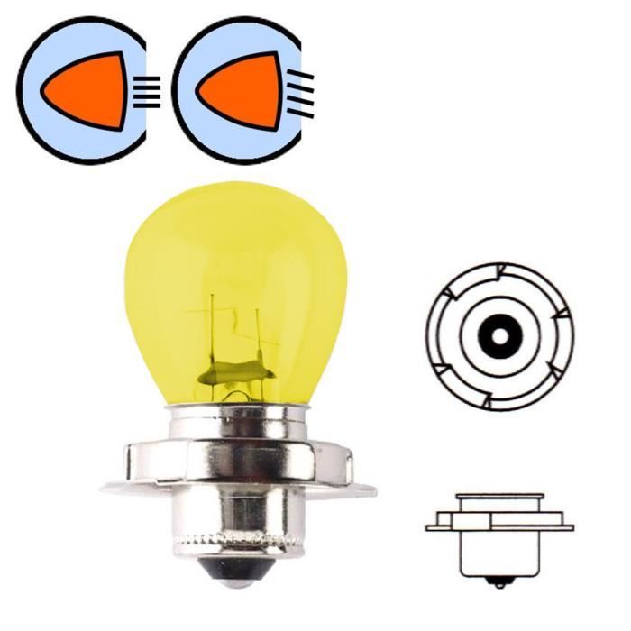 AMPOULE 6V 15W P26S JAUNE MOTO CYCLOMOTEUR MOBYLETTE PHARE PROJECTEUR ANCIEN VINTAGE