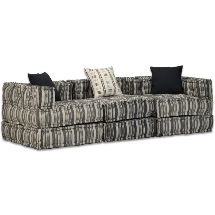 HOME✈MODE - Canapé-lit Canapé d'angle convertible réversible 3 Places 200 x 70 x 58 cm- Pouf modulaire Canapé sofa Confortable3329