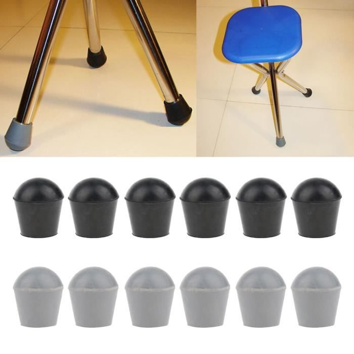 Embout de pied antidérapant en caoutchouc, 12 pièces, pour canne, bâton de marche, béquilles de chaise 3-4 pouces SD22613