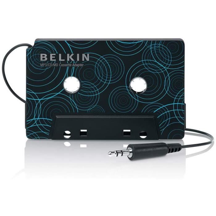 RADIO CD Belkin Adaptateur Cassette avec Sortie jack 35mm pour Smartphone et Tablette Noir1381