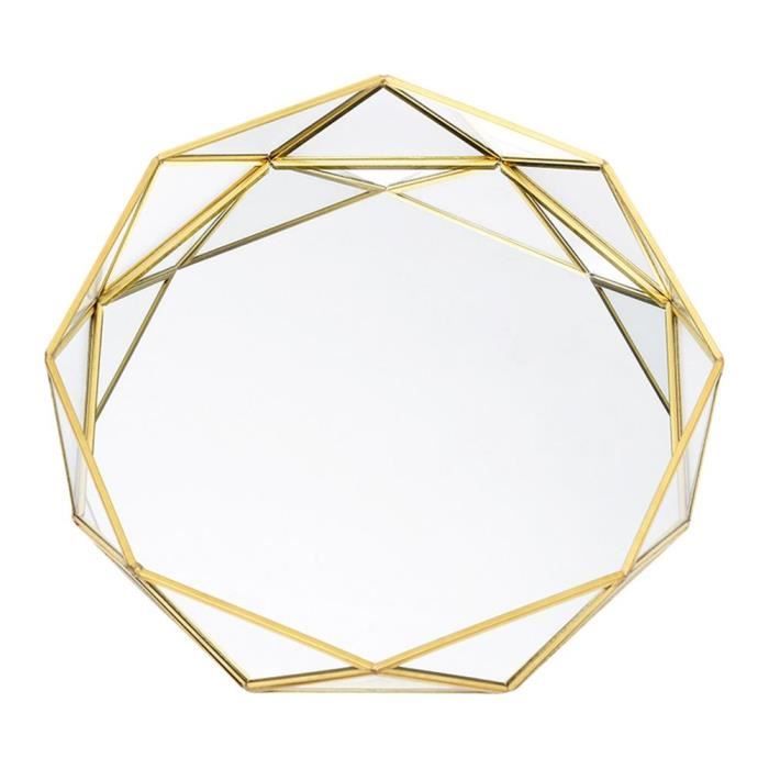 Assiettes,Ins assiettes à Dessert dorées, assiettes nordiques à gâteau occidental géométriques, assiette ronde en verre - Type S