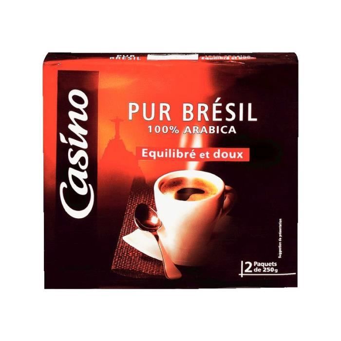Lot de 2 Cafés moulus - Pur Brésil - 100% arabica - 250 g