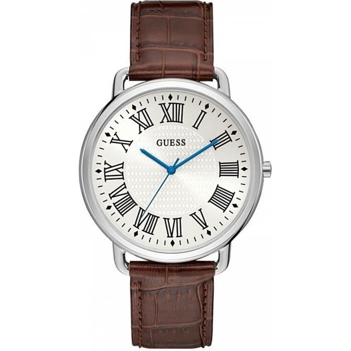 Montre Guess Montres Gents Lincoln homme W1164G1 chiffres romains en cuir brun