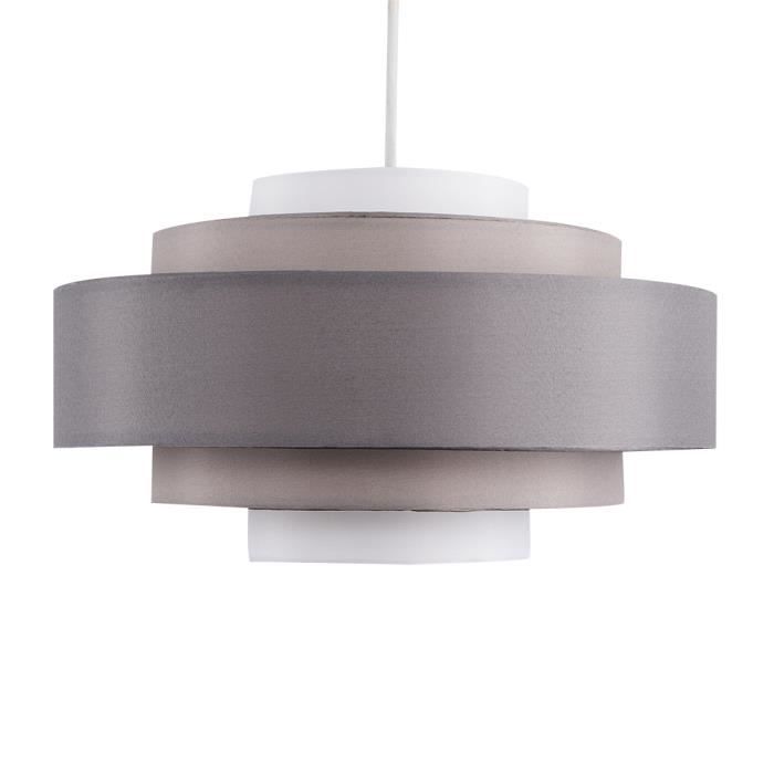 Abat Jour Pour Suspension Tambours En Cascade de Cinq Niveaux Tissu en Trois Tons De Gris Très Adapté