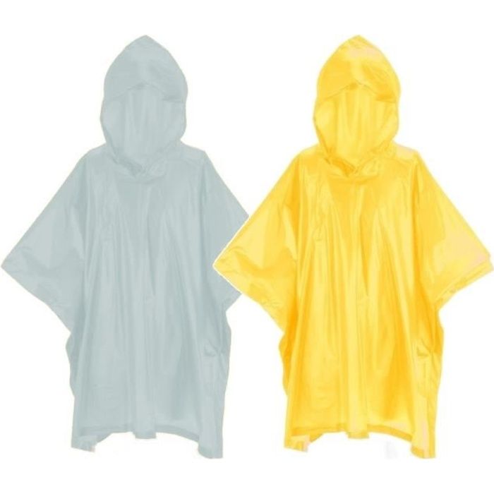 Poncho avec capuche junior enfant vélo randonnée protection pluie intempéries (2 pcs) coupe sport