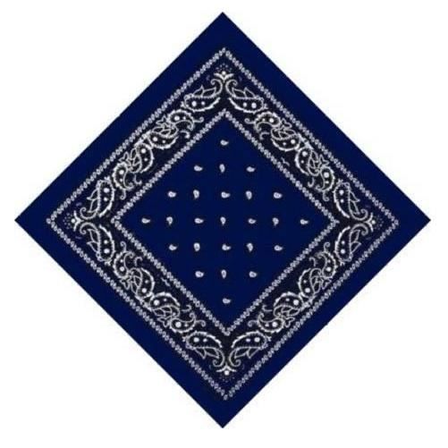 LOT 6 BANDANAS 100% COTON BLEU MARINE Foulard Motif Paisley Homme Femme Enfant Fille Airsoft Paintball Country Moto Motard Biker