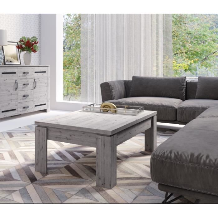 Table basse pour votre salon IRON. Coloris chêne naturel Wellington. Design et tendance 70 Marron