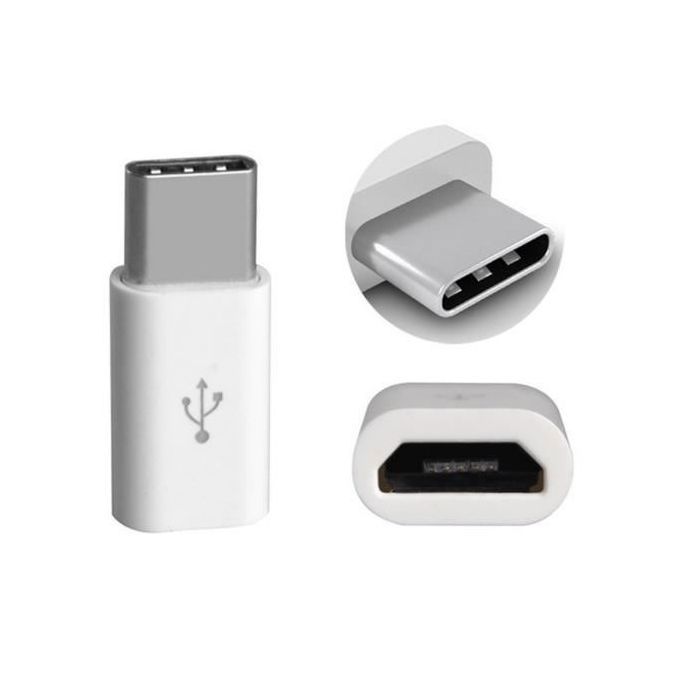 2 X Adaptateur USB C vers Micro USB - Noir et Blanc