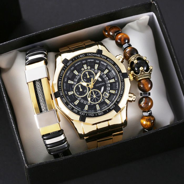 Lot De 6 Montres De Luxe Chronographes Avec Coffret - Neuf Avec étiquettes, Pour Homme