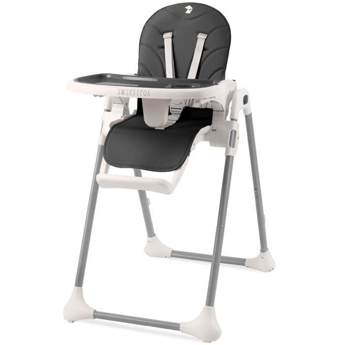 Chaise Haute Bébé 6-en-1 évolutive - De 6 Mois à 3 Ans, Avec Plateau Réglable Et Harnais 5 Points (Gris)