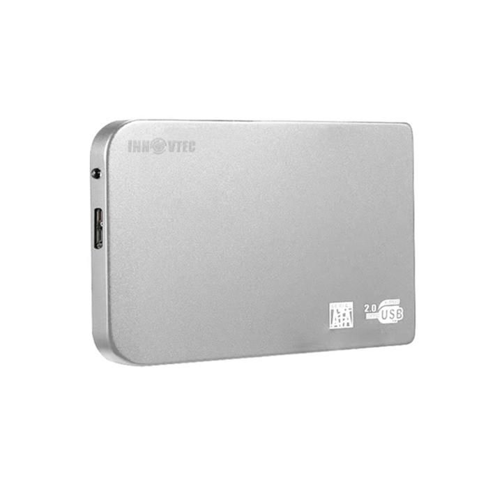 Disque dur externe INN® HDD Type-C USB2.0 compact portable vitesse normale 2-10 Mo/s avec sac de rangement en tissu de poche argent