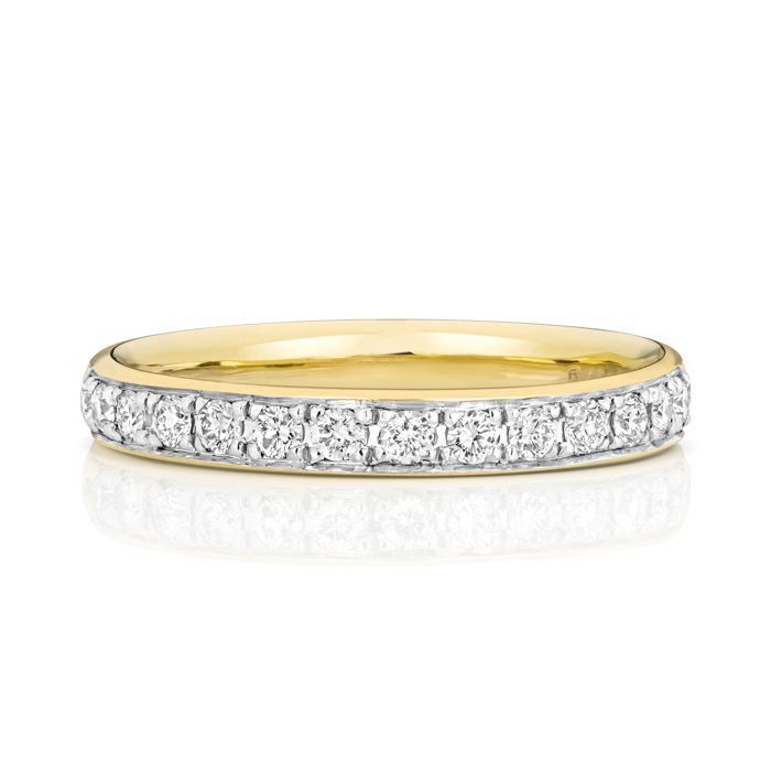 Alliance EDS JEWELS Femme Or 375/1000 Diamant Brillant 0.32 Carat GH - SI3-I1 Semi Pavée 2 7mm Demi Confort 31114 Alliance EDS JEWELS Femme Or 375/1000 Diamant Brillant 0.32 Carat GH - SI3-I1 Semi Pavée 2 7mm Demi Confort 31114
