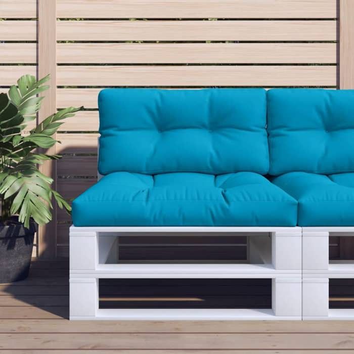 vidaXL Coussin de palette bleu clair 80x40x12 cm tissu coussin coussin de canapé coussin de chaise coussin extérieur 360605