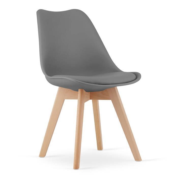 MADAME MEUBLE Chaise de salle à manger MARK Pieds en Bois Massif Moderne Ergonomique ANTRACITE H: 82 x L:49 x P: 52 cm